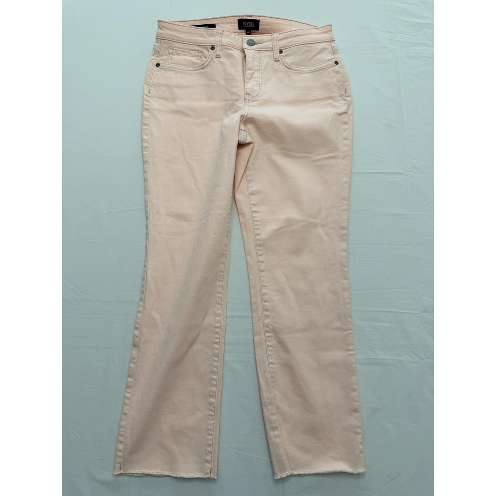 NYDJ Sheri Slim Straight Jeans Womens 4P Pink Light‎ Wash Mid Rise 27x24 Denim